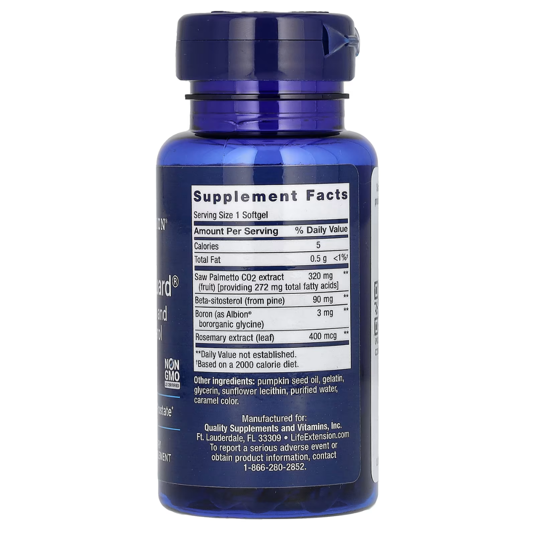 Life Extension Ultra Prostate Formula PalmettoGuard Saw Palmetto and Beta-Sitosterol 30/60 Softgels