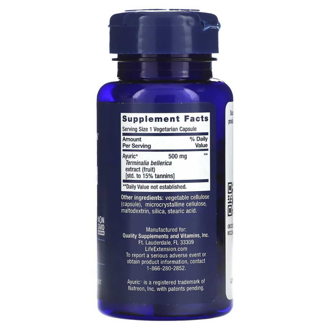 Life Extension Uric Acid Control 500 mg 60 Vegetarian Capsules