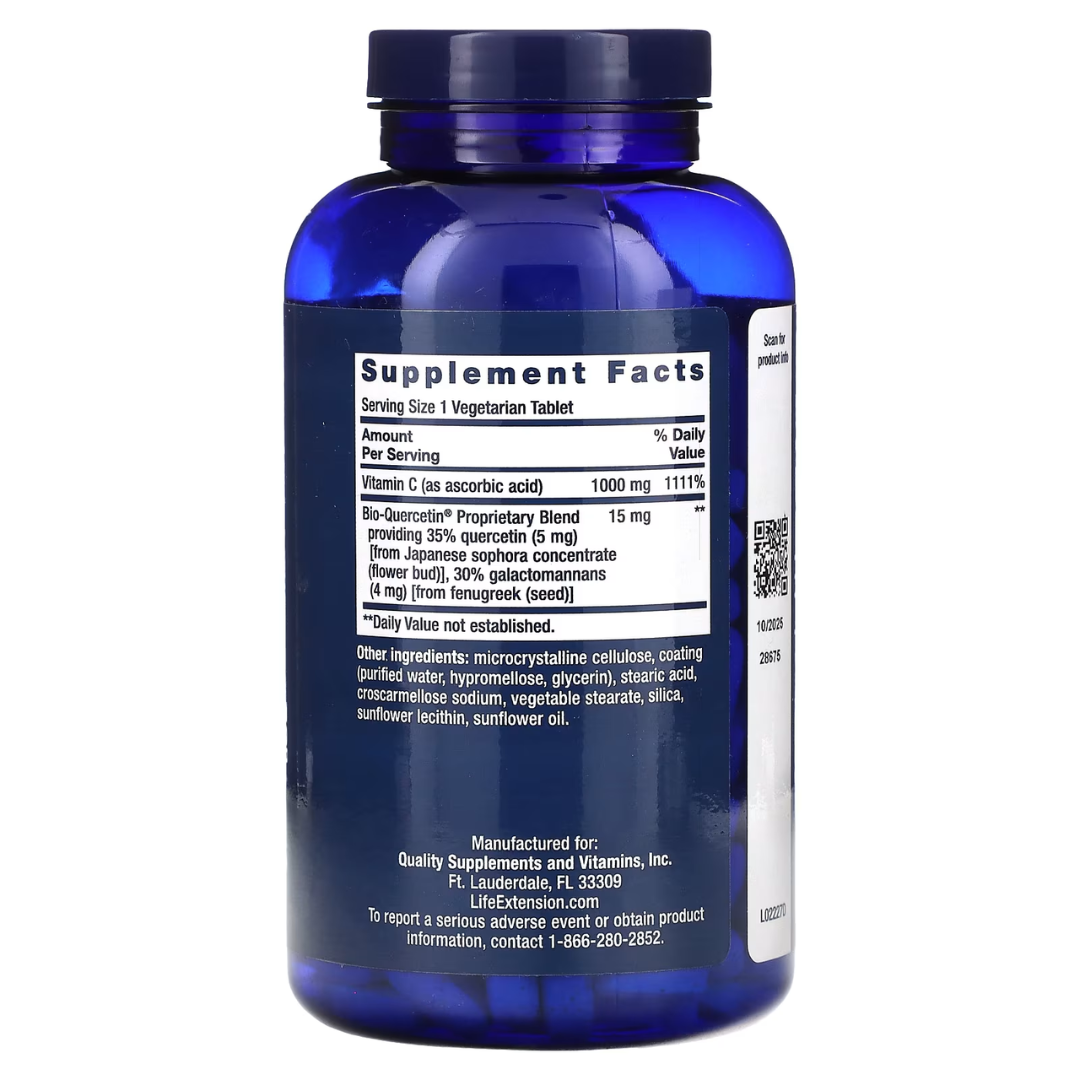 Life Extension Vitamin C and Bio - Quercetin 250 Vegetarian Tablets