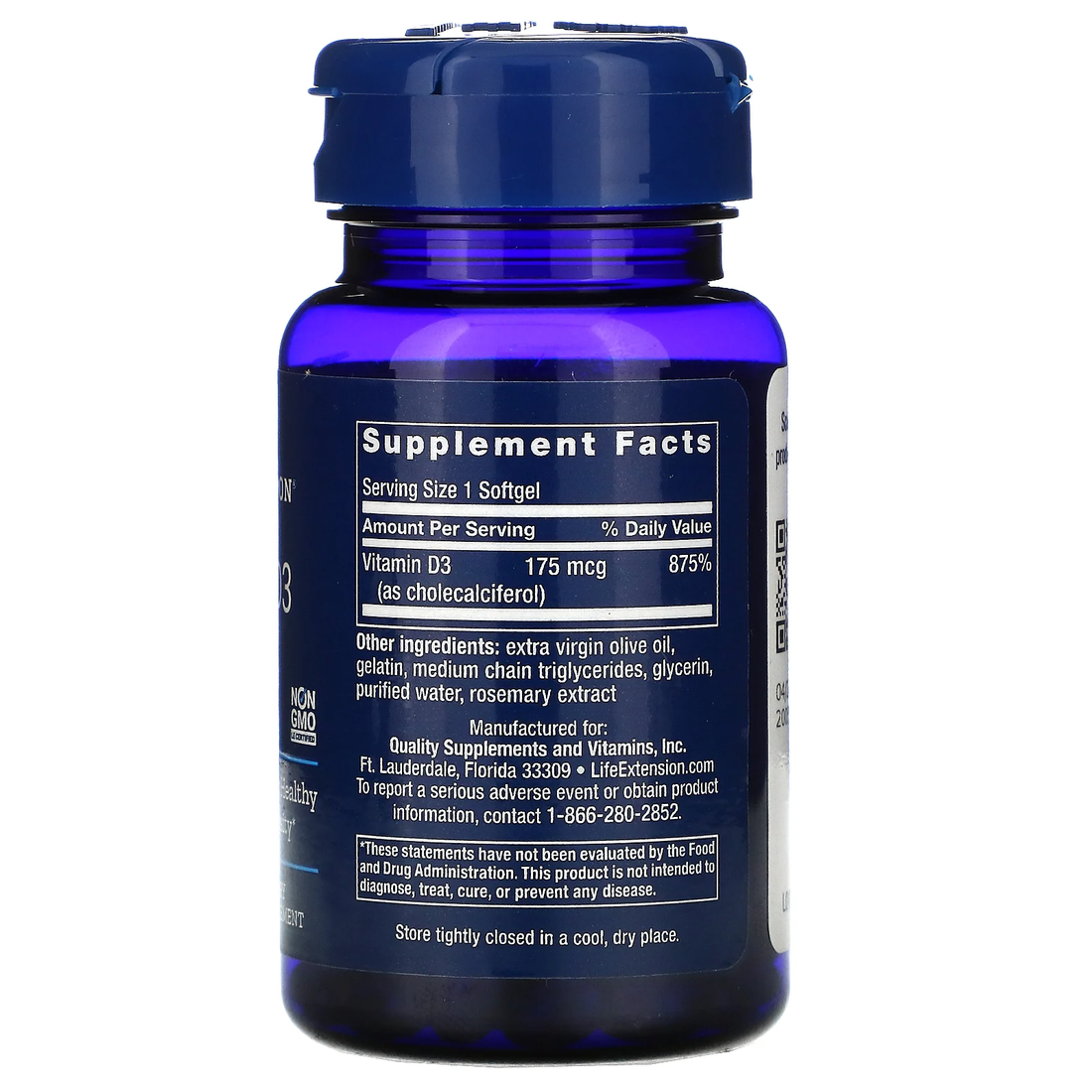 Life Extension Vitamin D3 USA Variant 1000 2000 5000 7000 IU Softgels Liquid Supplement