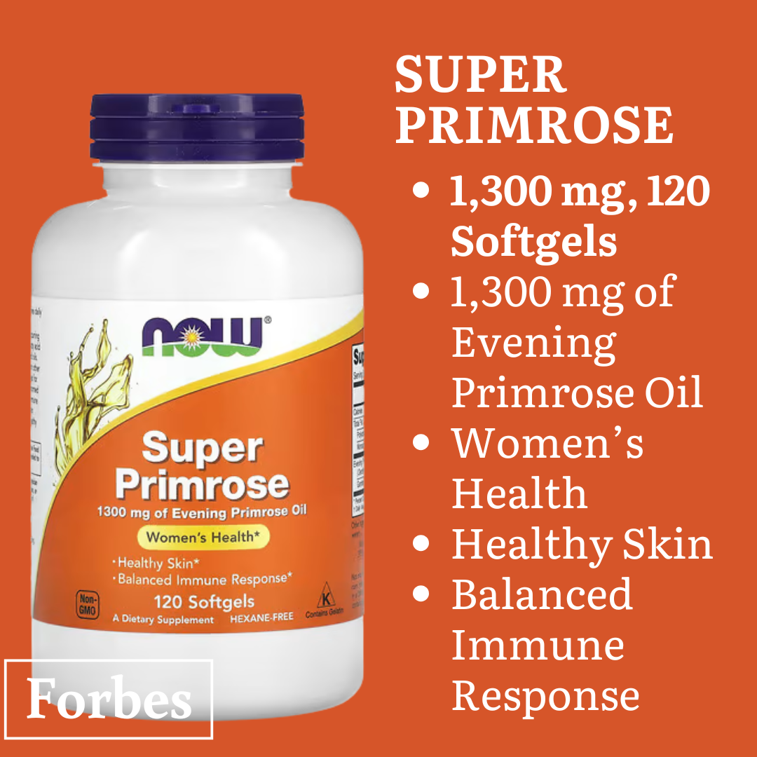 NOW Foods Evening Primrose Oil 500mg & 1300mg | 100–250 Softgels | Women's Health & Skin Support