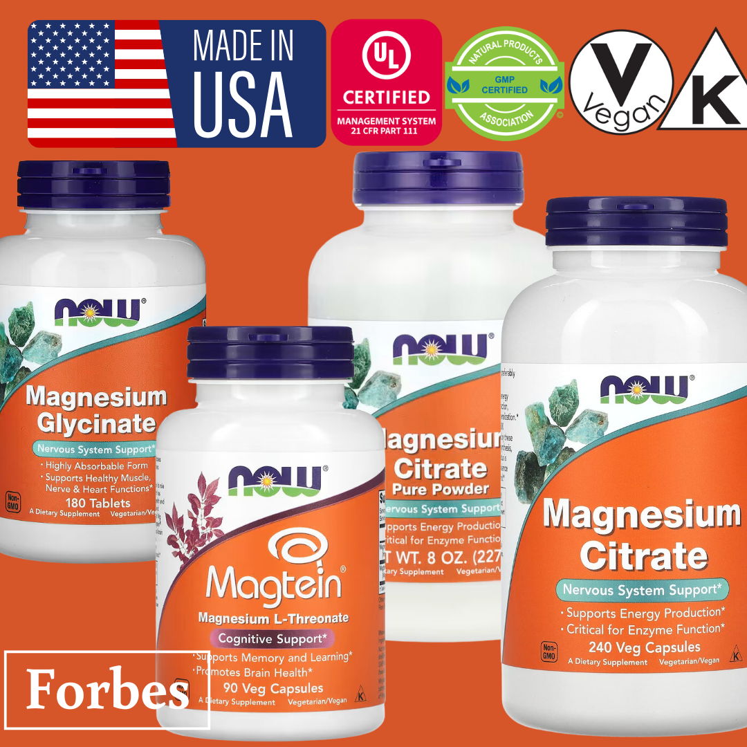 Now Foods Magnesium Citrate Veg Capsules Pure Powder Magnesium Glycinate Magtein Magnesium L-Threonate