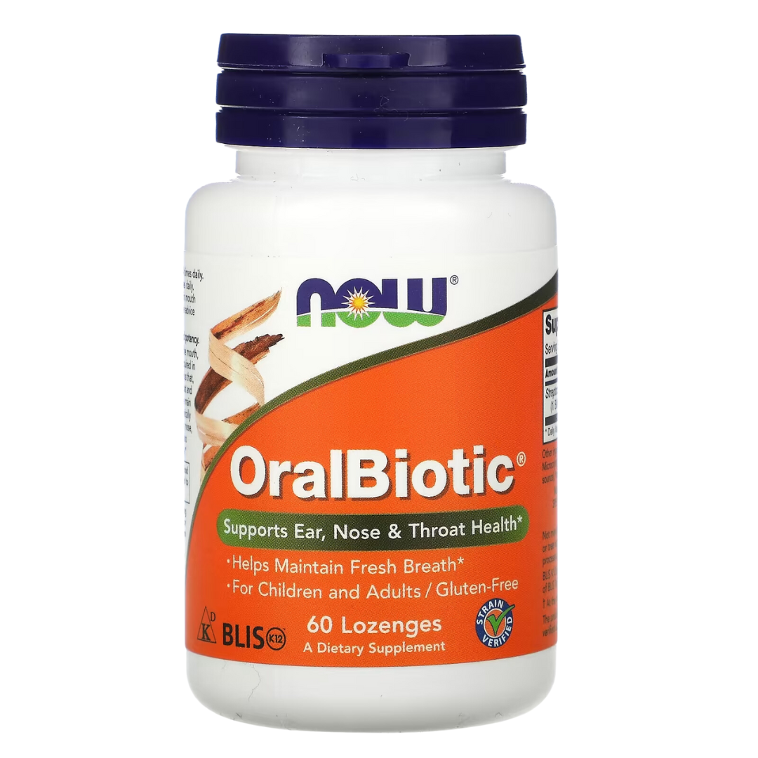 NOW Foods OralBiotic 1 Billion CFU 60 Lozenges 500 Billion CFU per Lozenge