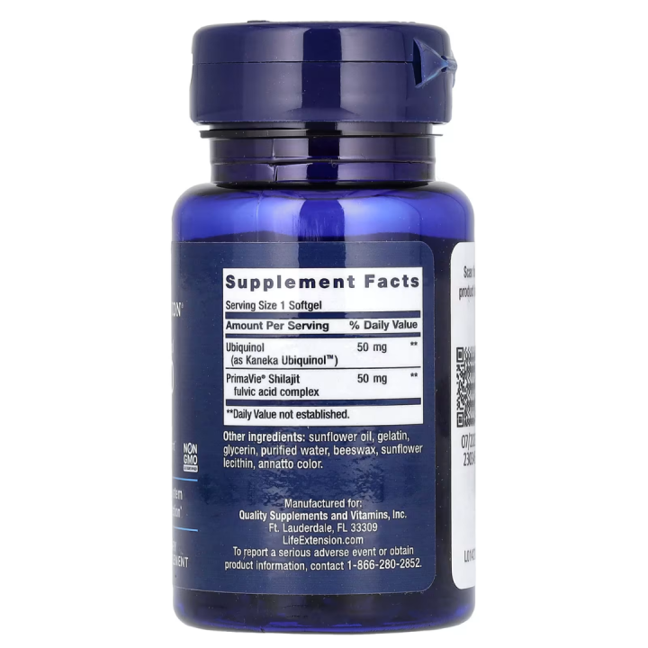 Life Extension Super Ubiquinol CoQ10 with Enhanced Mitochondrial Support 50/100 mg 30/60 Softgels