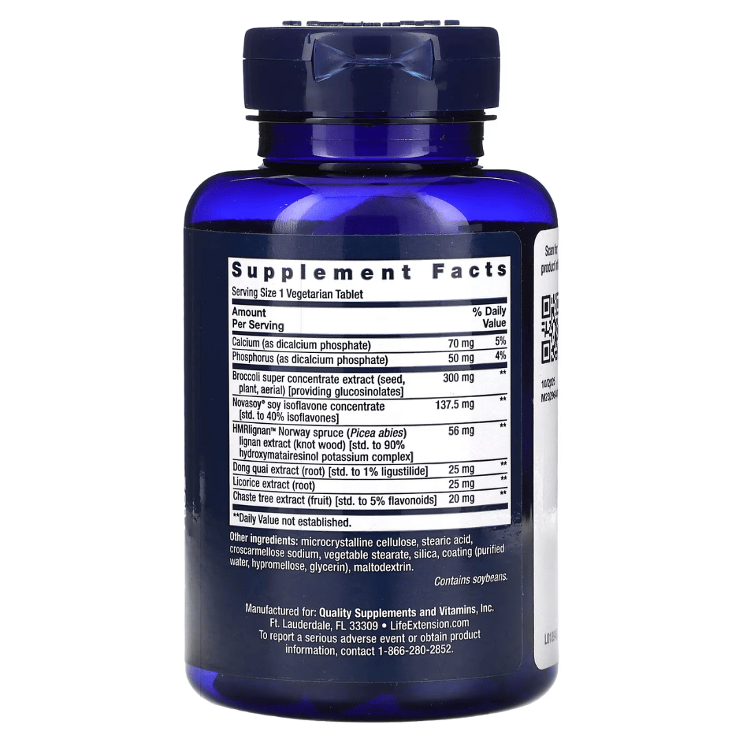 Life Extension Menopause Relief 4 mg 30 Enteric Coated Veg Tabs / Estrogen for Women 30 Veg Tabs