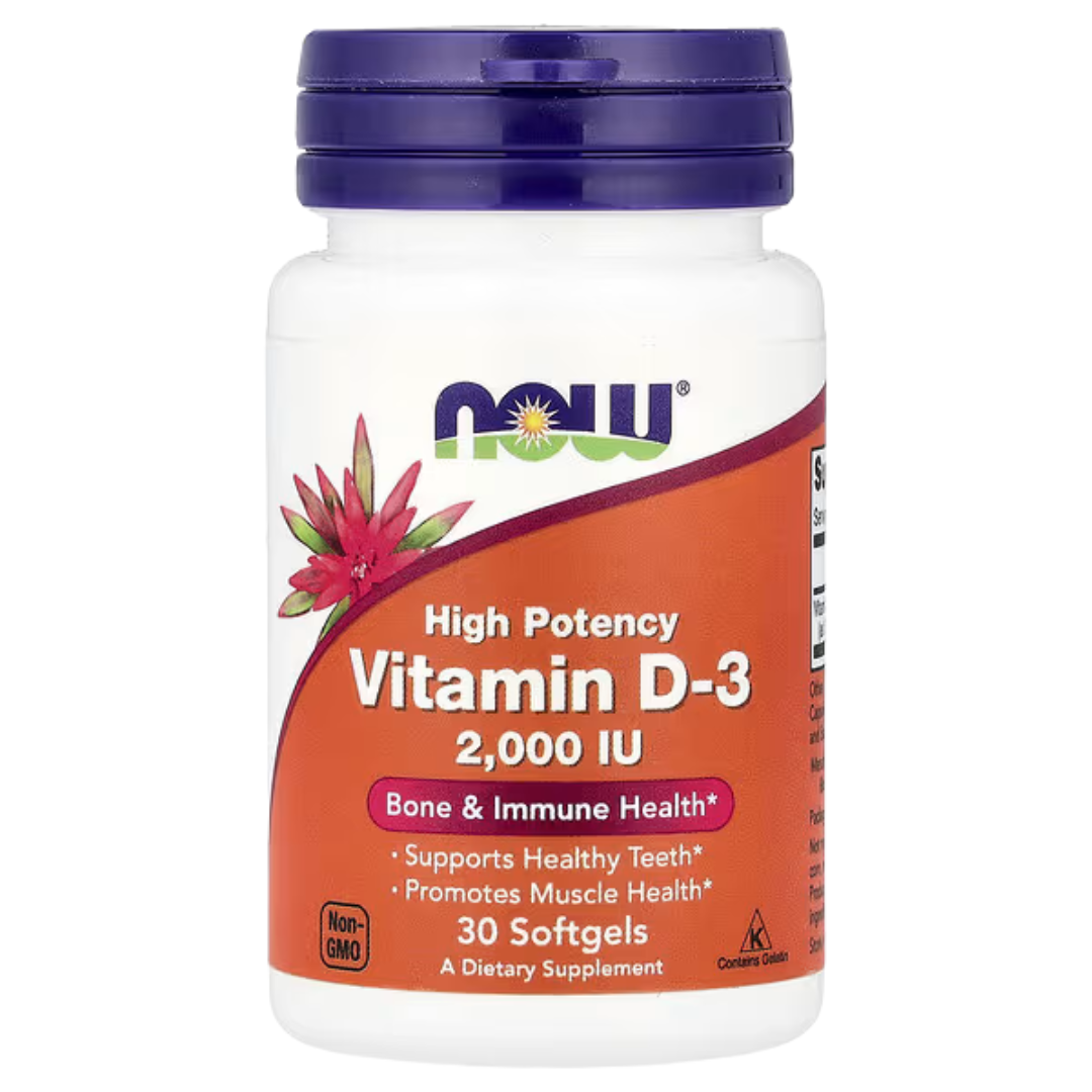 NOW Foods Vitamin D-3 400 1000 2000 5000 10000 50000 IU – Bone & Immune Support Softgels 30s to 240s D3