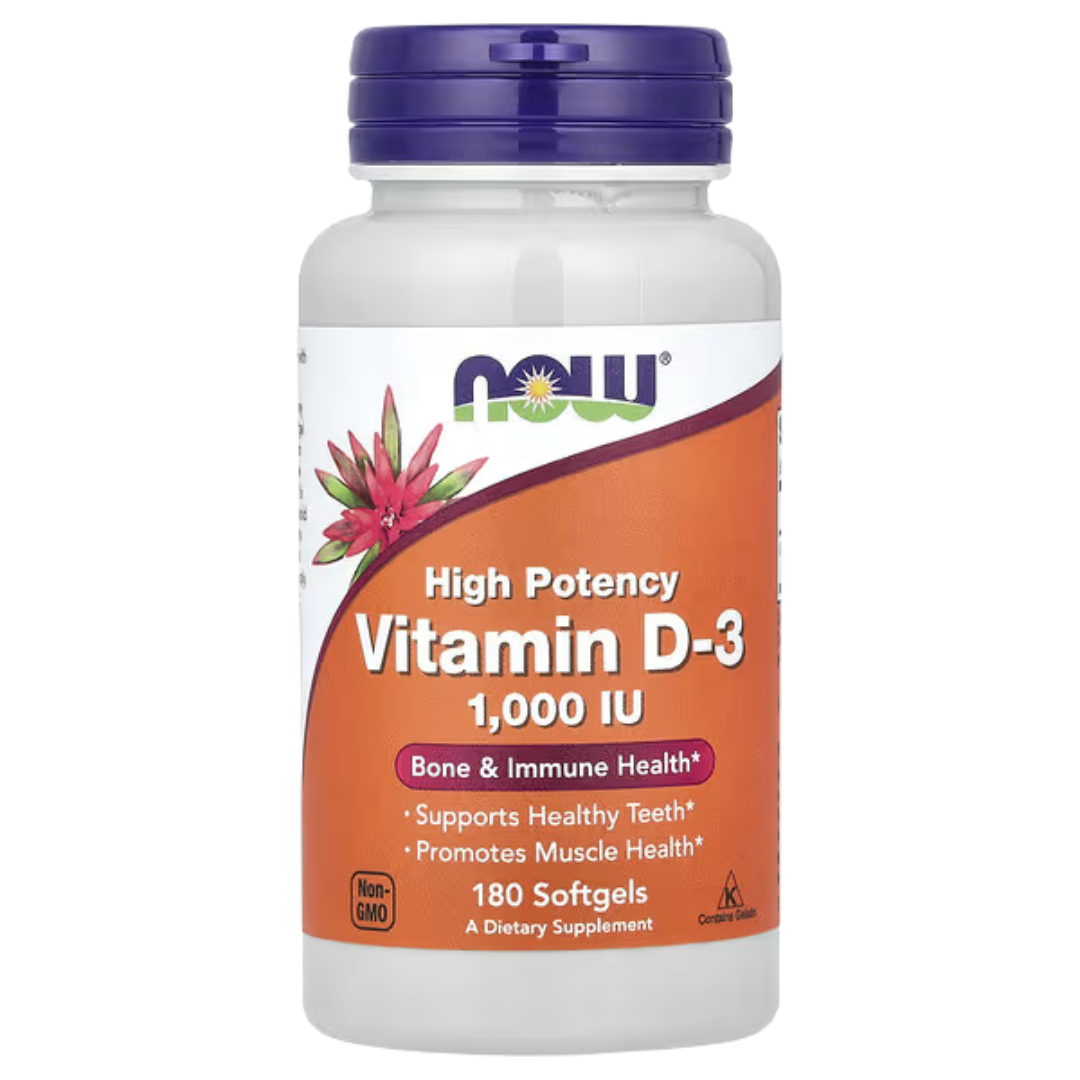 NOW Foods Vitamin D-3 400 1000 2000 5000 10000 50000 IU – Bone & Immune Support Softgels 30s to 240s D3