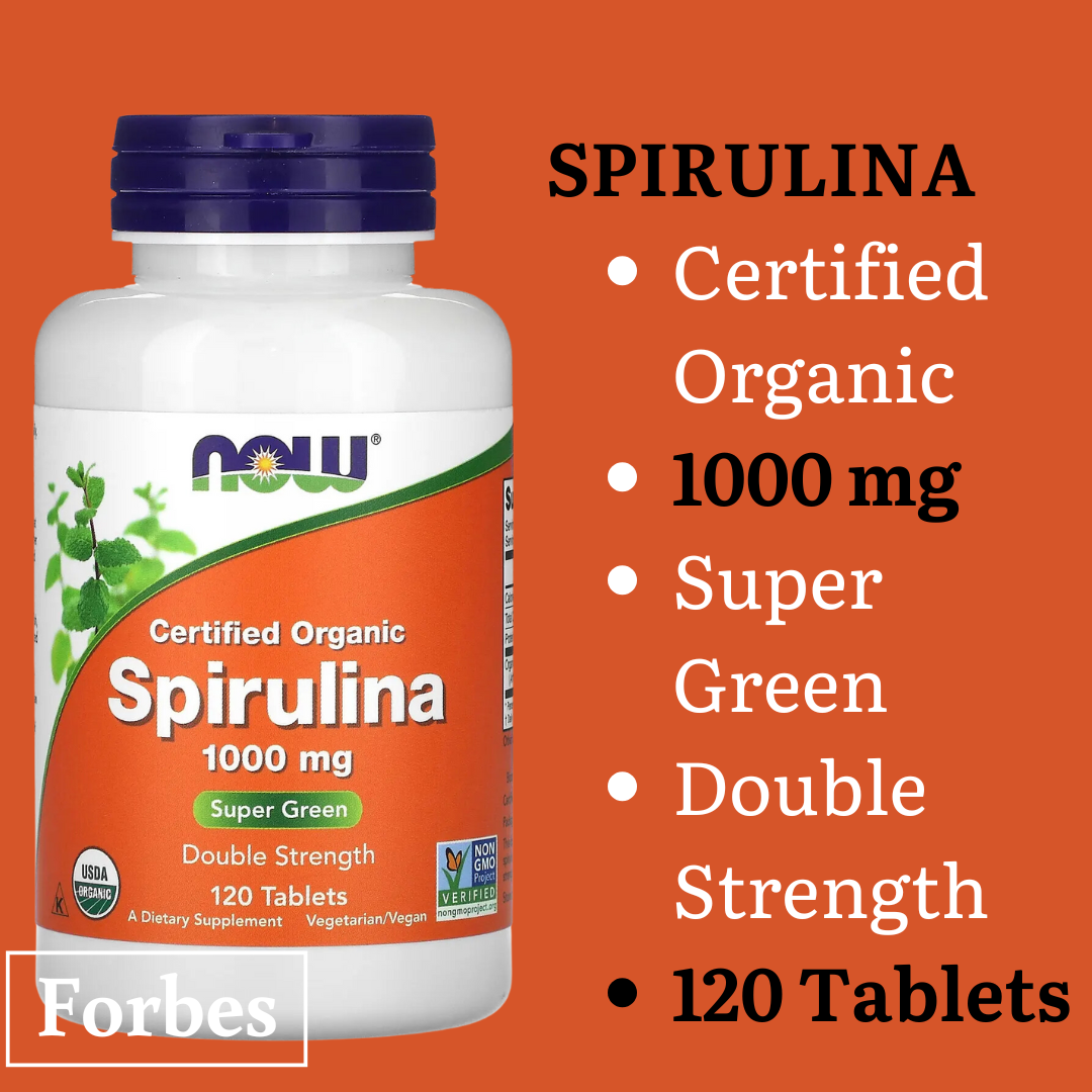 NOW Foods Organic Spirulina 500mg 100/200 Tablets & Organic Spirulina 1000 mg 120/240 Tablets