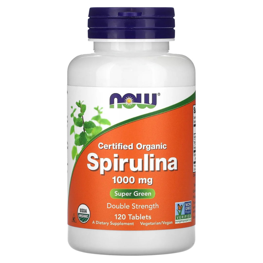 NOW Foods Organic Spirulina 500mg 100/200 Tablets & Organic Spirulina 1000 mg 120/240 Tablets