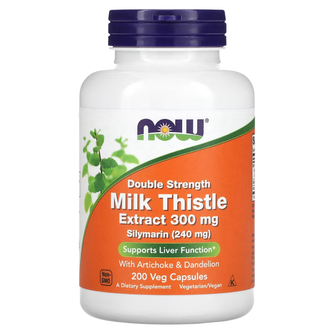 Now Foods Double Strength Silymarin Milk Thistle 300 mg 200 / 100Veg Capsules / Milk Thistle Extract with Turmeric 150 mg 60 Veg Capsules