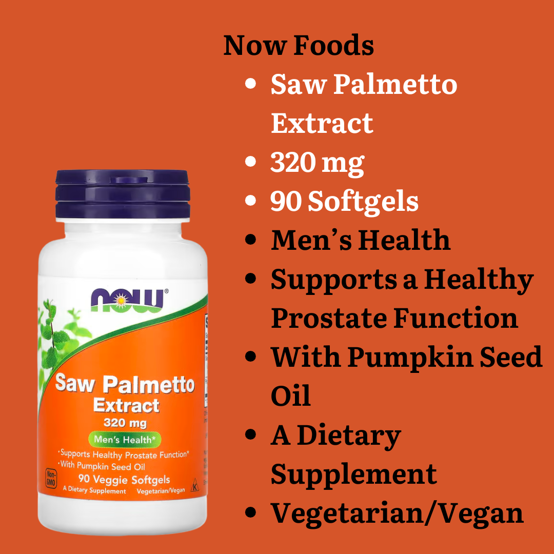 NOW Foods Saw Palmetto & Prostate Health Supplements Softgels & Veg Capsules for Men