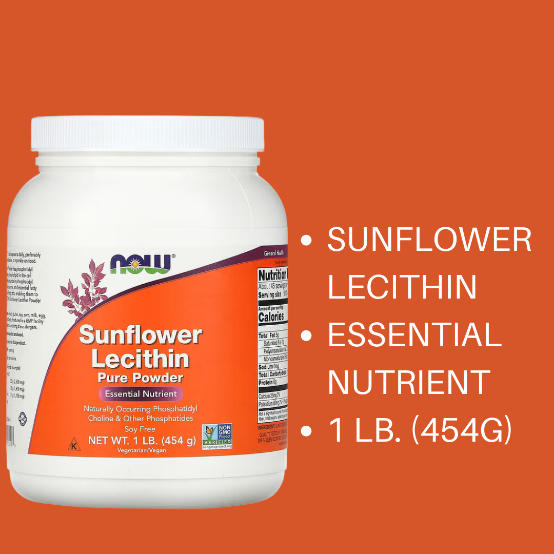 NOW Foods Sunflower Lecithin Pure Powder 1 lb 454 g / 1200 mg 200 Softgels