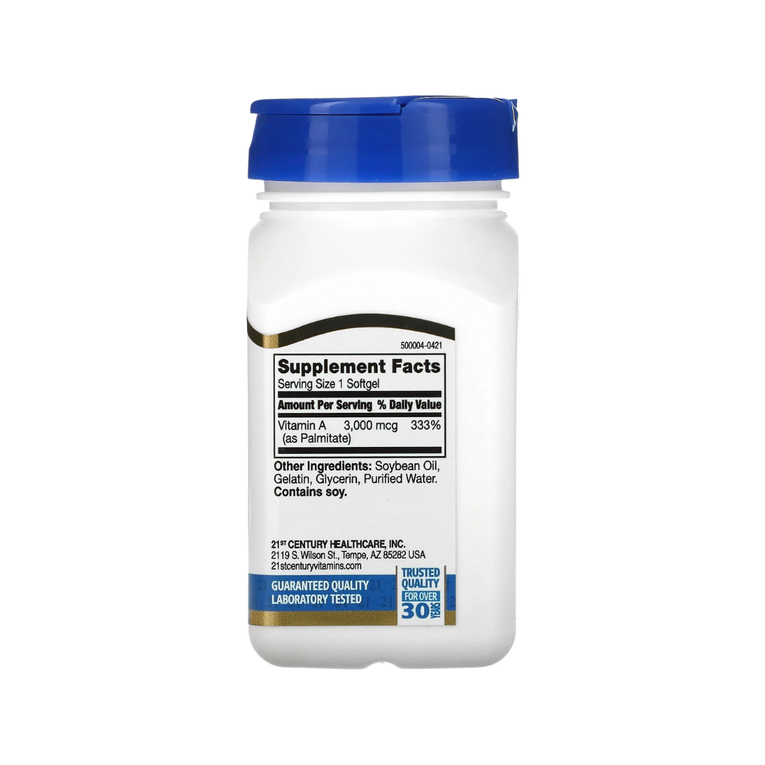 21st Century Vitamin A 3,000 mcg (10,000 IU) 110 Softgels