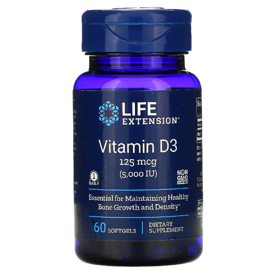 Life Extension Vitamin D3 USA Variant 1000 2000 5000 7000 IU Softgels Liquid Supplement