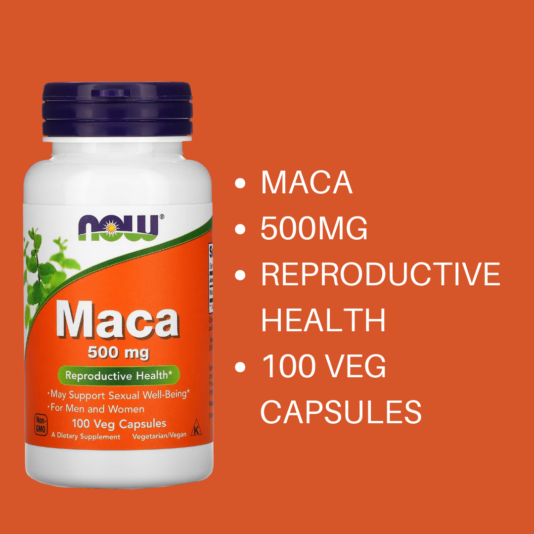 Now Foods Maca 500 mg 250 / 100 Veg Capsules (250 Veg Capsules Exp 10-2026 , 100 Veg Capsules