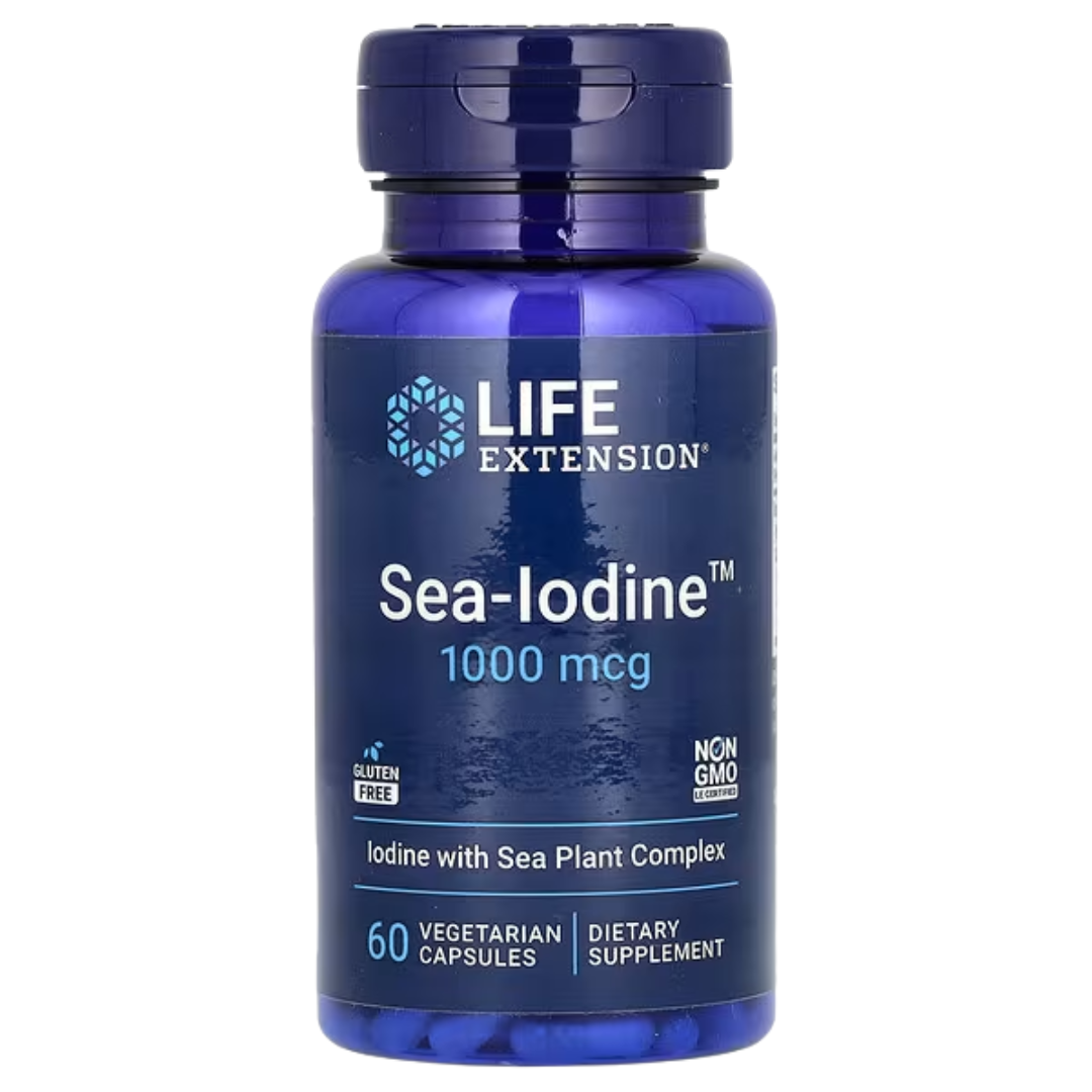 Life Extension Sea-Iodine 1,000 mcg 60 Vegetarian Capsules Supports Thyroid Health & Iodine Levels