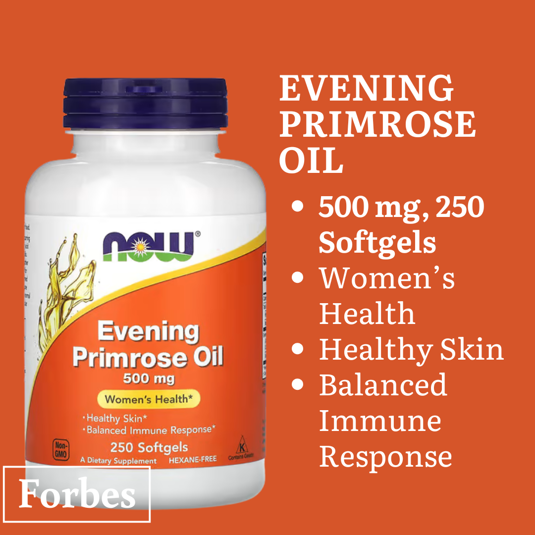 NOW Foods Evening Primrose Oil 500mg & 1300mg | 100–250 Softgels | Women's Health & Skin Support