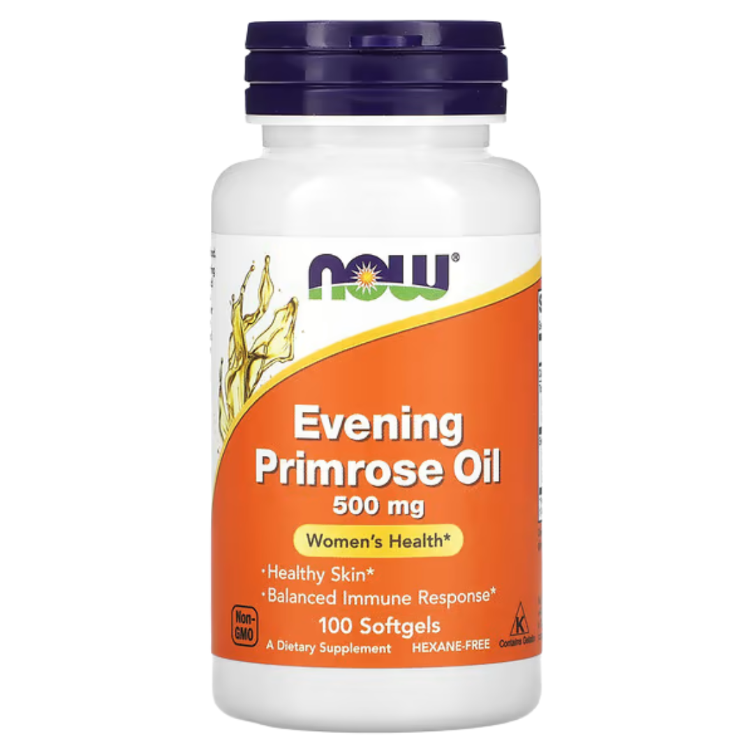 NOW Foods Evening Primrose Oil 500mg & 1300mg | 100–250 Softgels | Women's Health & Skin Support