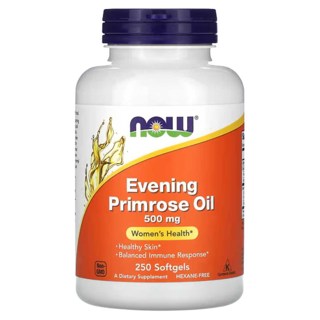 NOW Foods Evening Primrose Oil 500mg & 1300mg | 100–250 Softgels | Women's Health & Skin Support
