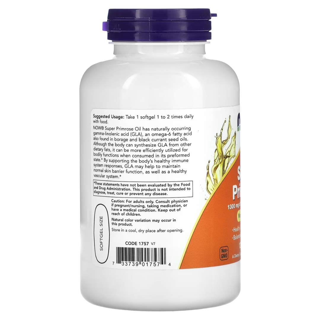 NOW Foods Evening Primrose Oil 500mg & 1300mg | 100–250 Softgels | Women's Health & Skin Support
