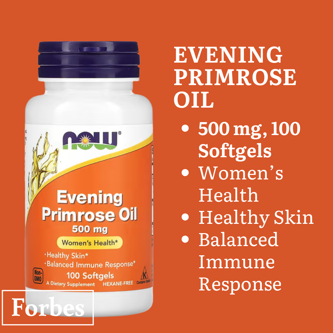 NOW Foods Evening Primrose Oil 500mg & 1300mg | 100–250 Softgels | Women's Health & Skin Support