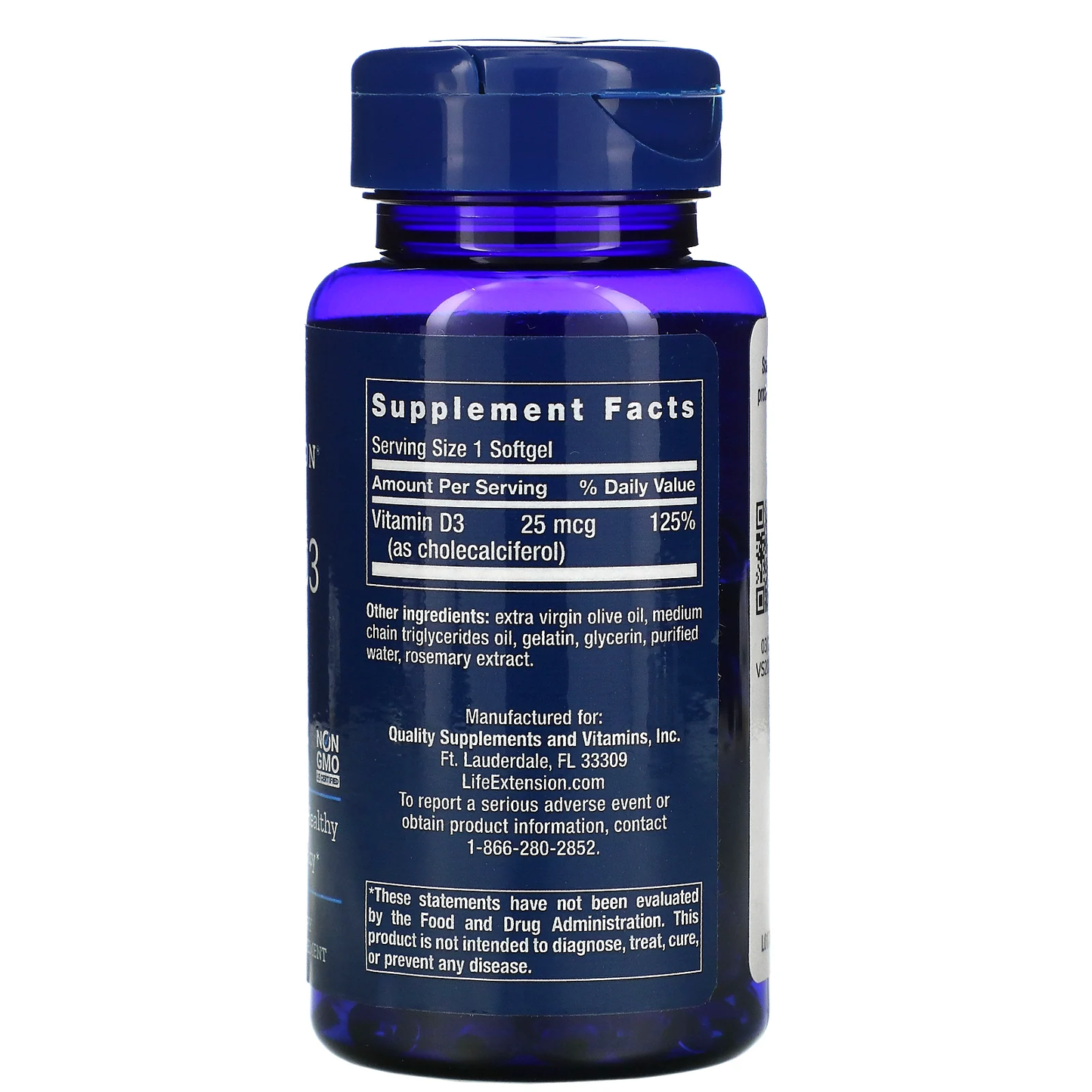 Life Extension Vitamin D3 USA Variant 1000 2000 5000 7000 IU Softgels Liquid Supplement