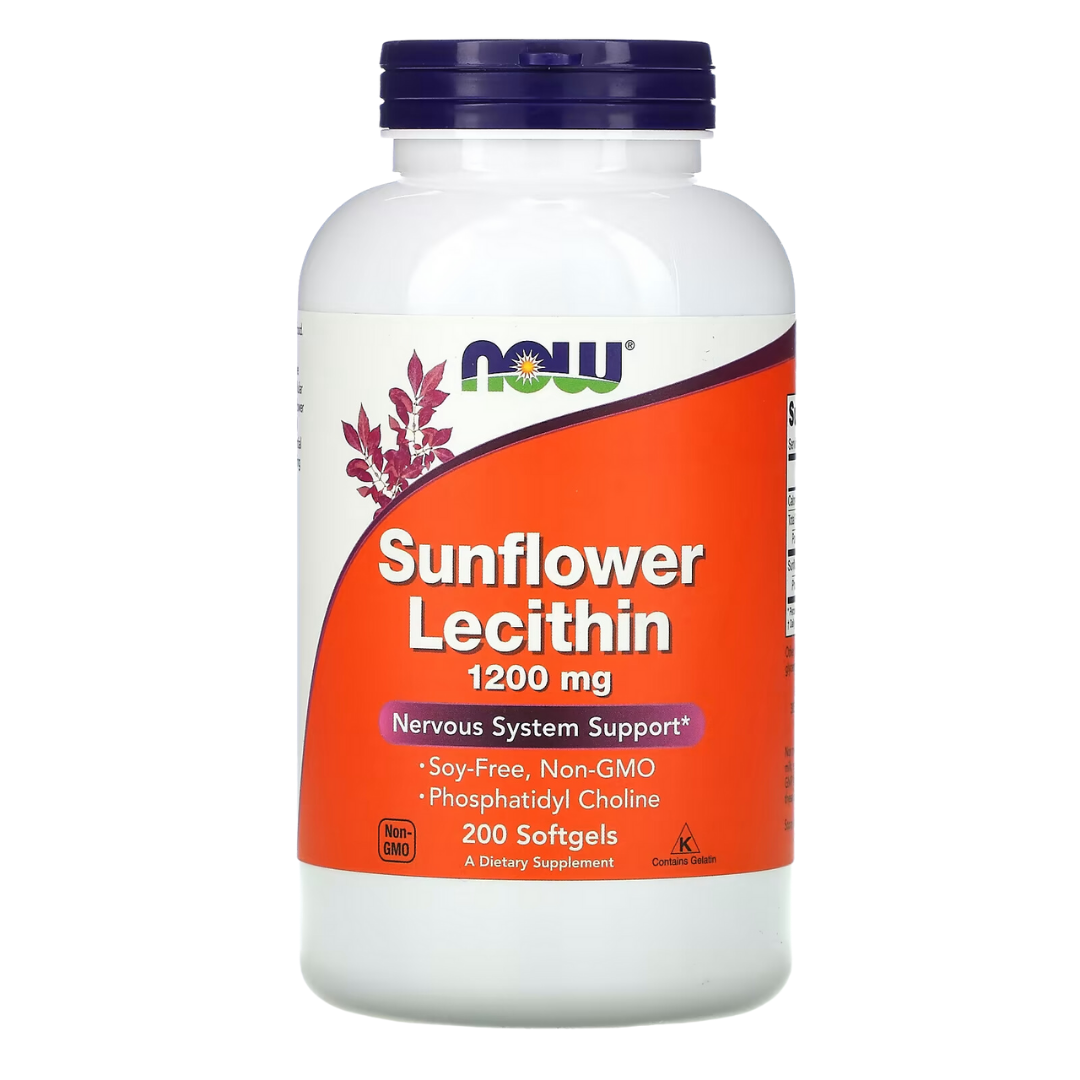 NOW Foods Sunflower Lecithin Pure Powder 1 lb 454 g / 1200 mg 200 Softgels