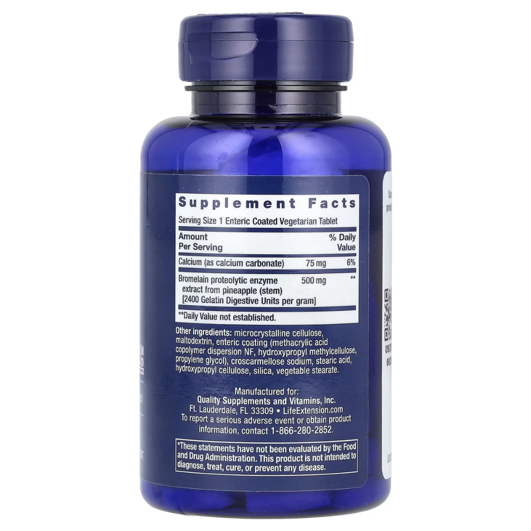 Life Extension Specially Coated Bromelain 500 mg 60 Veg Tablets Supports Joint & Digestive Health