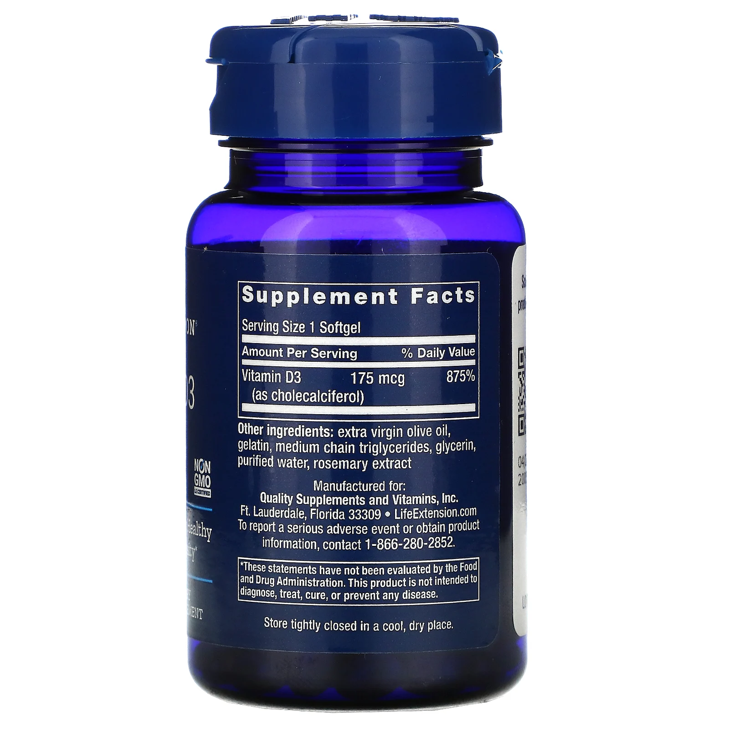 Life Extension Vitamin D3 USA Variant 1000 2000 5000 7000 IU Softgels Liquid Supplement