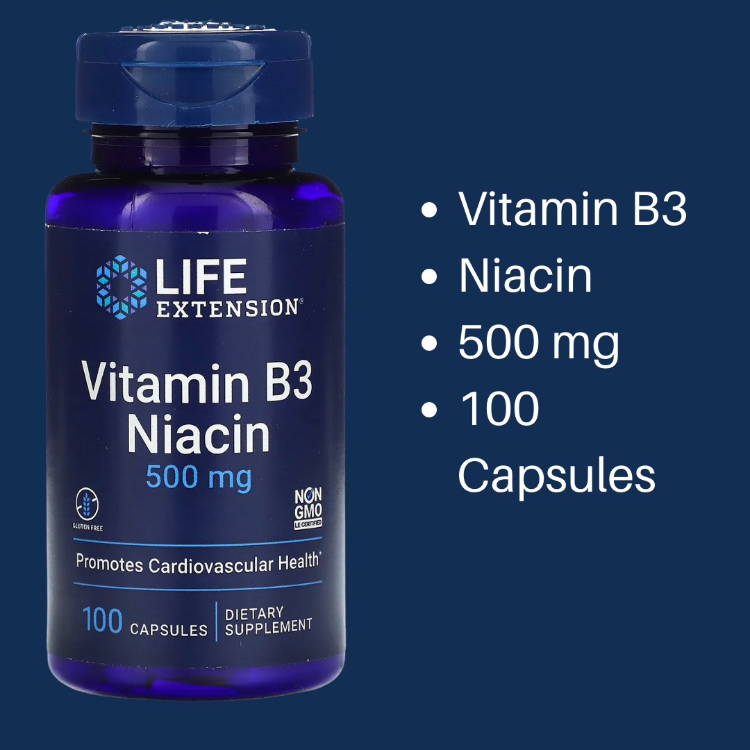 Life Extension BioActive B6 B12 Complete B-Complex B3 Niacin No Flush BioActive Folate & Vitamin B12 60/90 Vegetarian Capsules