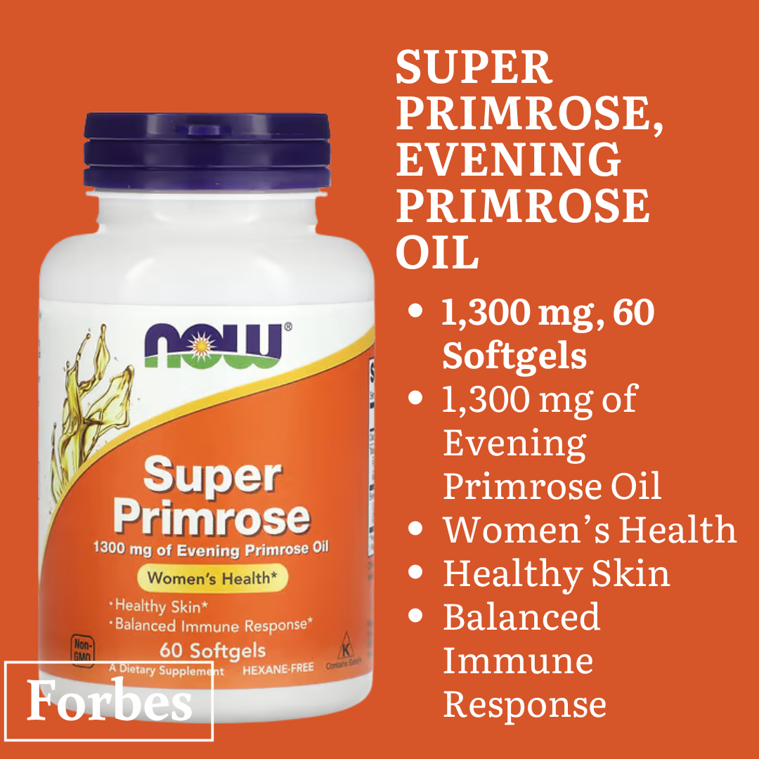 NOW Foods Evening Primrose Oil 500mg & 1300mg | 100–250 Softgels | Women's Health & Skin Support