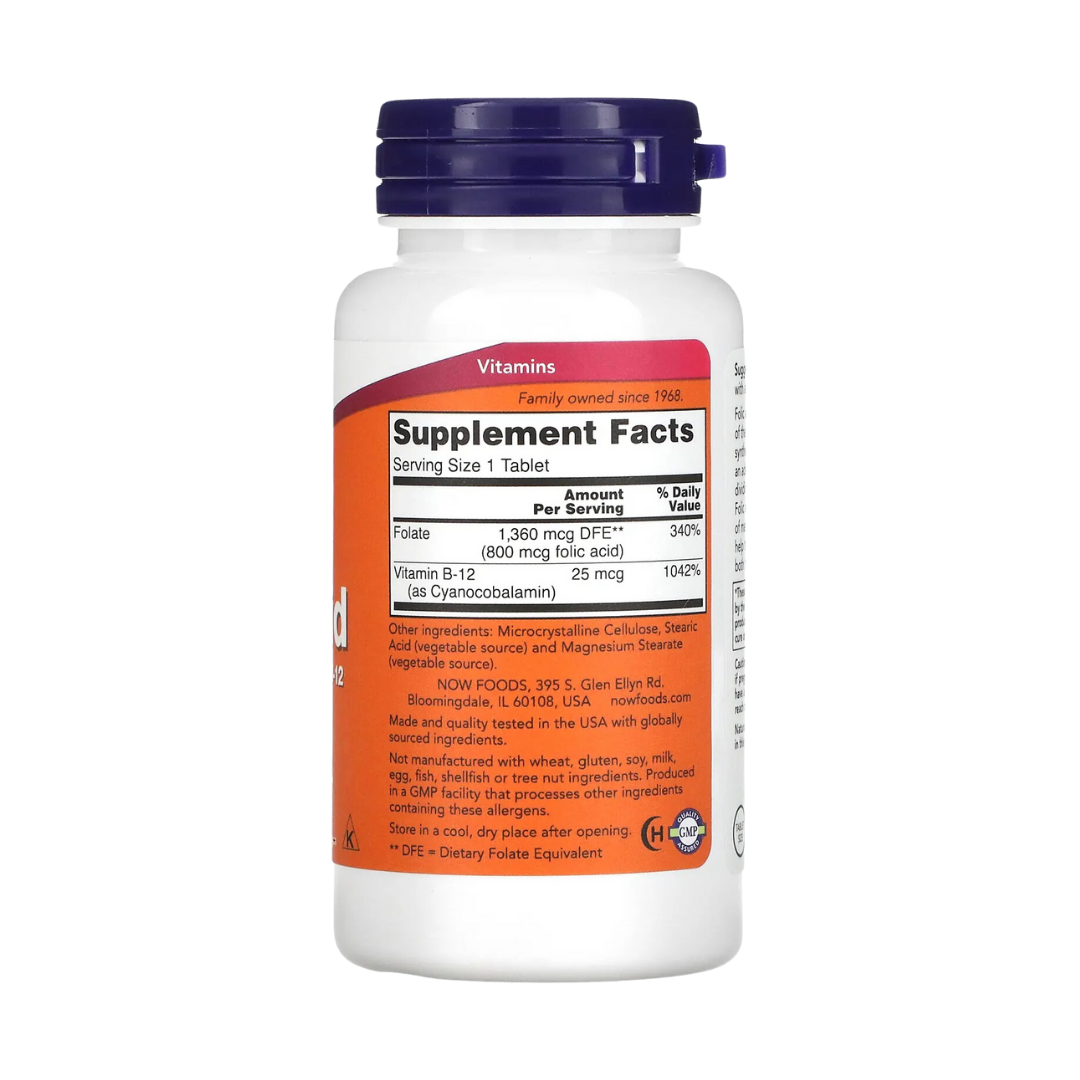 NOW Foods Folic Acid 800 mcg 250 Tablets