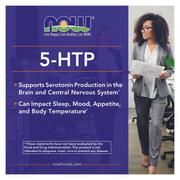 NOW Foods 5-HTP 100 mg Veg Capsules 60 & 120 Count – Natural Serotonin & Mood Support Supplement