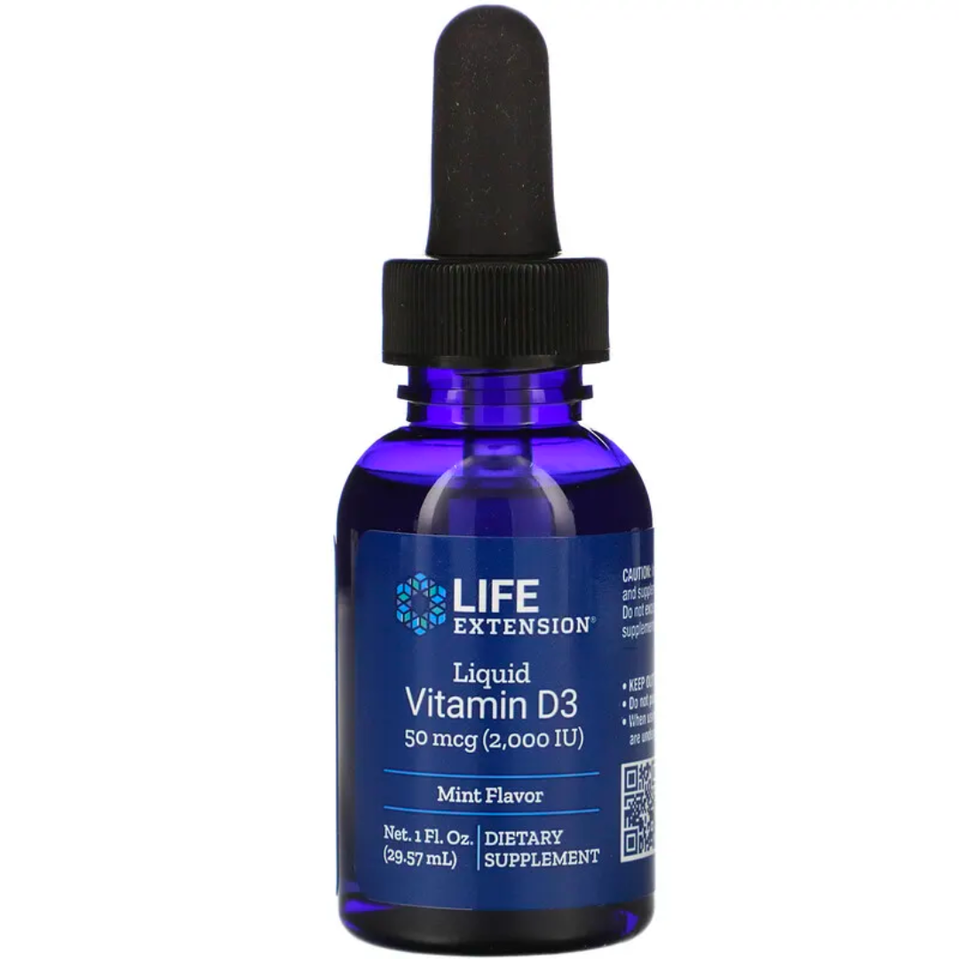 Life Extension Vitamin D3 USA Variant 1000 2000 5000 7000 IU Softgels Liquid Supplement