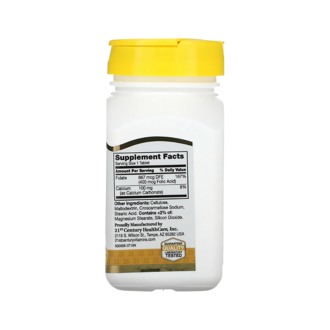 21st Century Folic Acid 400 mcg 250 Easy to Swallow Tablets