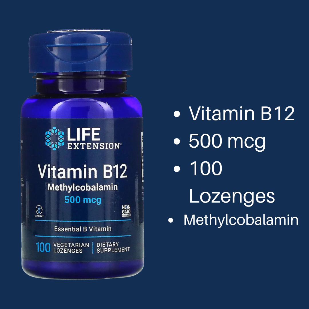 Life Extension BioActive B6 B12 Complete B-Complex B3 Niacin No Flush BioActive Folate & Vitamin B12 60/90 Vegetarian Capsules