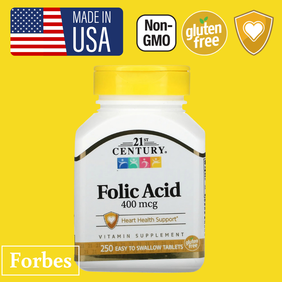 21st Century Folic Acid 400 mcg 250 Easy to Swallow Tablets