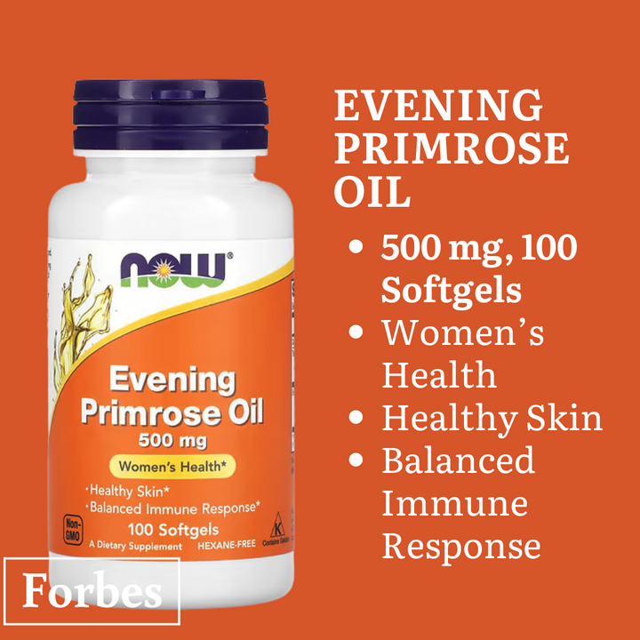 NOW Foods Evening Primrose Oil 500mg & 1300mg | 100–250 Softgels | Women's Health & Skin Support