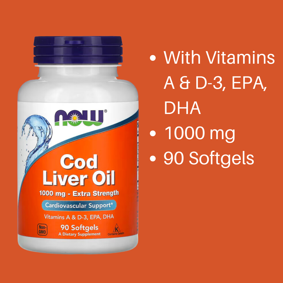 NOW Foods Cod Liver Oil 1,000 mg 90 / 180 Soft gels