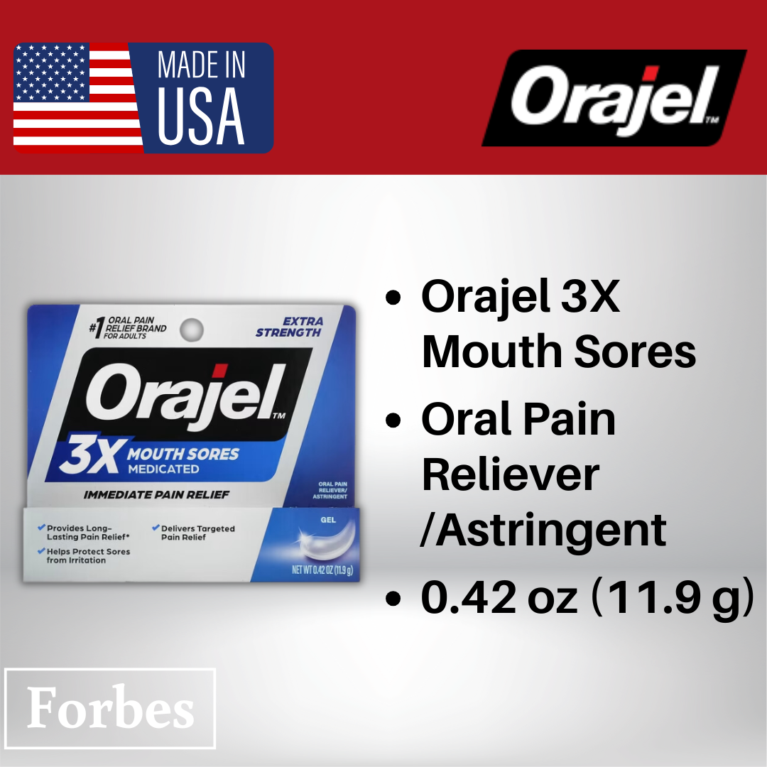 Orajel Extra Strength 3X Medicated Gel for Toothache, Gum & Mouth Sores | Cold Sore Treatment