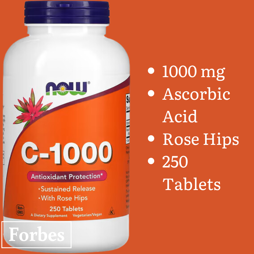 Now Foods C-1000 C-500 Calcium Ascorbate-C Ascorbic Acid Vitamin C Buffered Rose Hips 250 / 100 Tablets 250 Capsules