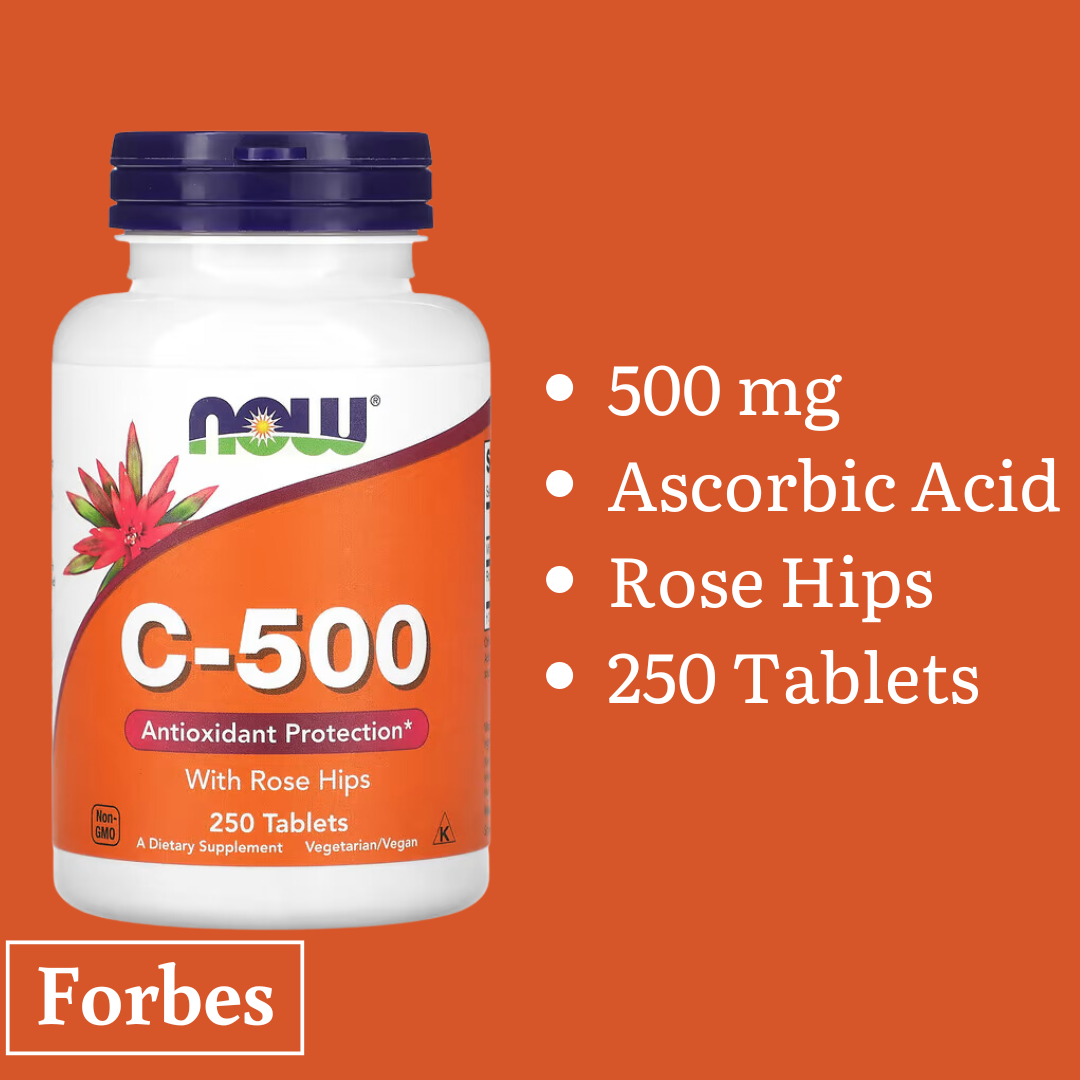 Now Foods C-1000 C-500 Calcium Ascorbate-C Ascorbic Acid Vitamin C Buffered Rose Hips 250 / 100 Tablets 250 Capsules