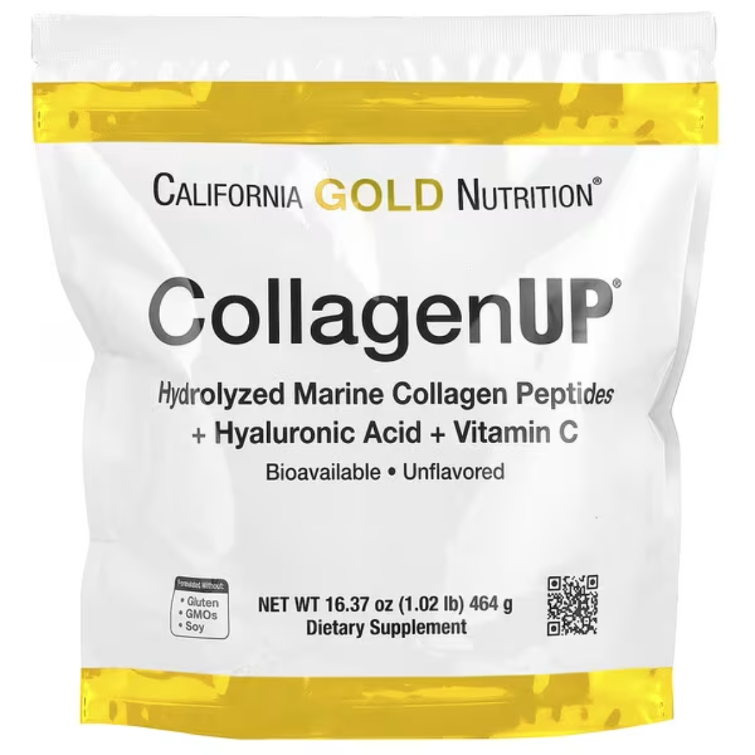 California Gold Nutrition CollagenUP Marine Hydrolyzed Collagen + Hyaluronic Acid + Vitamin C Unflavored 7.26 oz (206 g) California Gold Nutrition Hydrolyzed Marine Collagen Peptides Unflavored 7.05 oz (200 g) Road Matcha Collagen 8 ox (227 g)