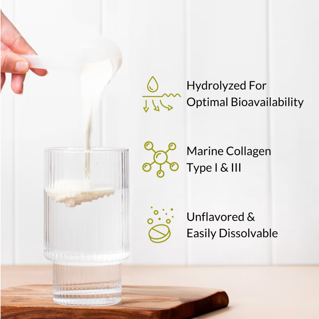 California Gold Nutrition CollagenUP Marine Hydrolyzed Collagen + Hyaluronic Acid + Vitamin C Unflavored 7.26 oz (206 g) California Gold Nutrition Hydrolyzed Marine Collagen Peptides Unflavored 7.05 oz (200 g) Road Matcha Collagen 8 ox (227 g)