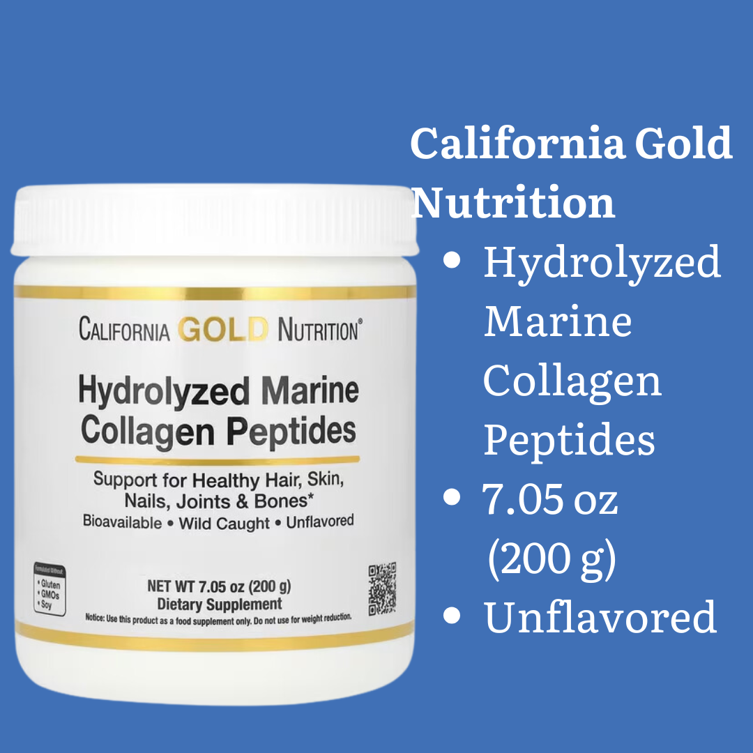 California Gold Nutrition CollagenUP Marine Hydrolyzed Collagen + Hyaluronic Acid + Vitamin C Unflavored 7.26 oz (206 g) California Gold Nutrition Hydrolyzed Marine Collagen Peptides Unflavored 7.05 oz (200 g) Road Matcha Collagen 8 ox (227 g)