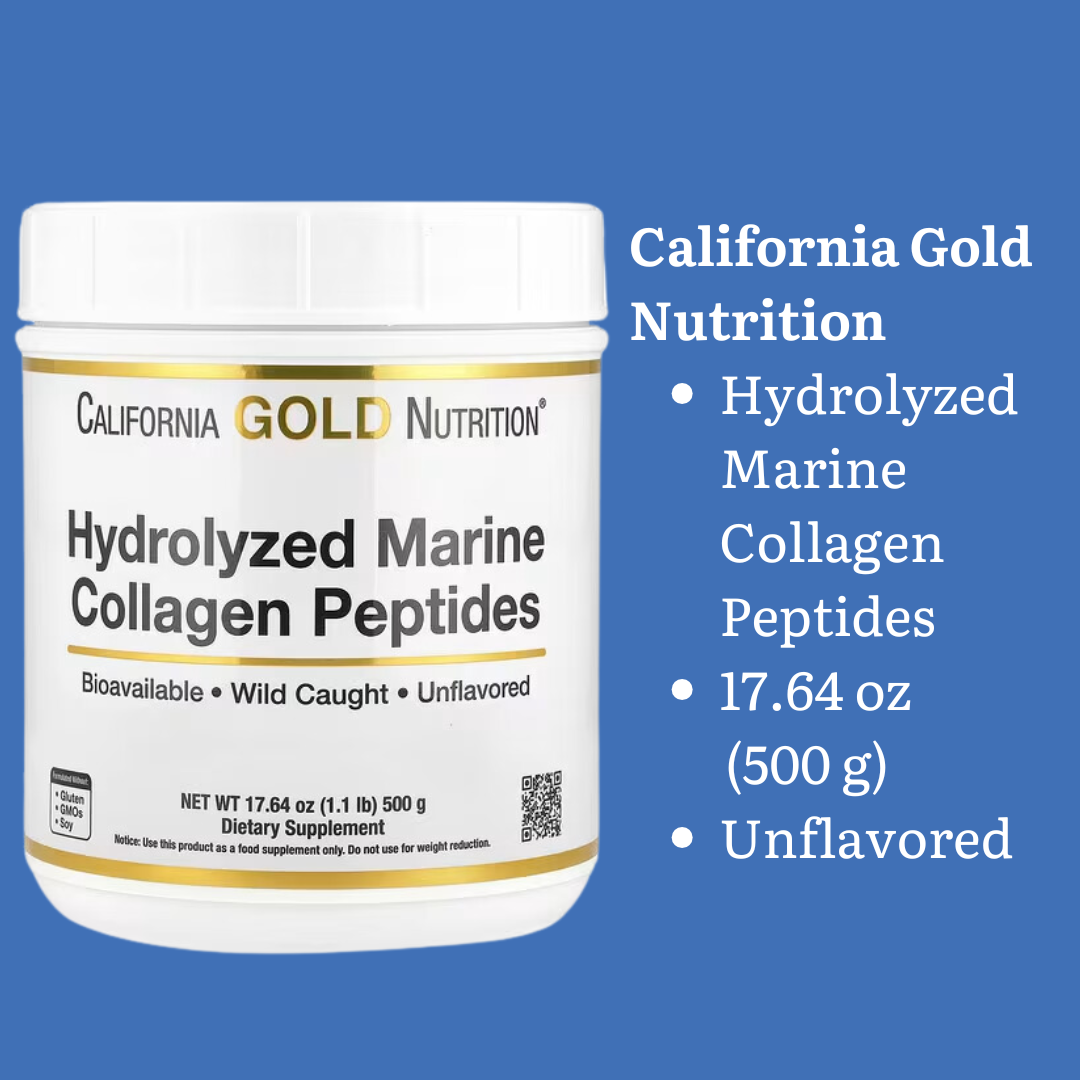 California Gold Nutrition CollagenUP Marine Hydrolyzed Collagen + Hyaluronic Acid + Vitamin C Unflavored 7.26 oz (206 g) California Gold Nutrition Hydrolyzed Marine Collagen Peptides Unflavored 7.05 oz (200 g) Road Matcha Collagen 8 ox (227 g)