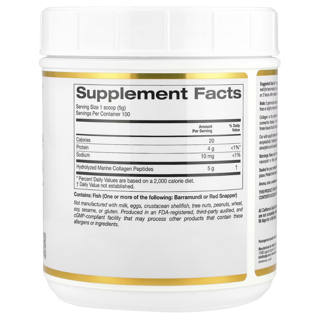 California Gold Nutrition CollagenUP Marine Hydrolyzed Collagen + Hyaluronic Acid + Vitamin C Unflavored 7.26 oz (206 g) California Gold Nutrition Hydrolyzed Marine Collagen Peptides Unflavored 7.05 oz (200 g) Road Matcha Collagen 8 ox (227 g)