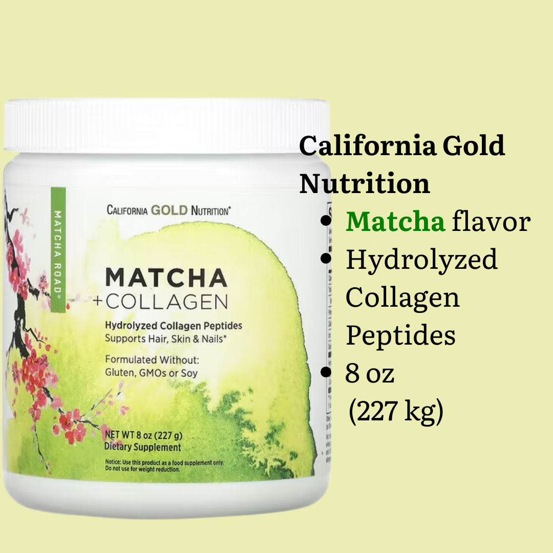 California Gold Nutrition CollagenUP Marine Hydrolyzed Collagen + Hyaluronic Acid + Vitamin C Unflavored 7.26 oz (206 g) California Gold Nutrition Hydrolyzed Marine Collagen Peptides Unflavored 7.05 oz (200 g) Road Matcha Collagen 8 ox (227 g)