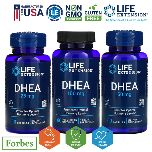 Life Extension DHEA 100mg 50mg 25mg 60 100 Vegetarian Capsules Dehydroepiandrosterone