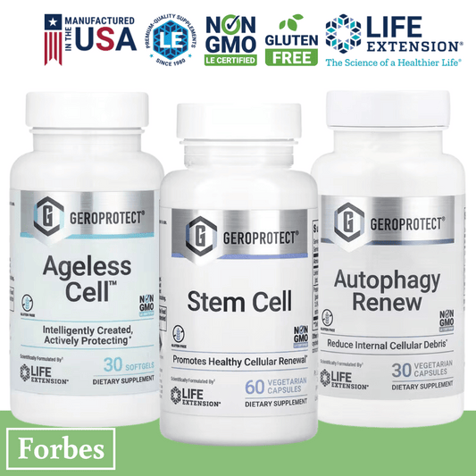 Life Extension GeroProtect Stem Cell Autophagy Renew & Ageless Cell – 30 - 60 Vegetarian Capsules